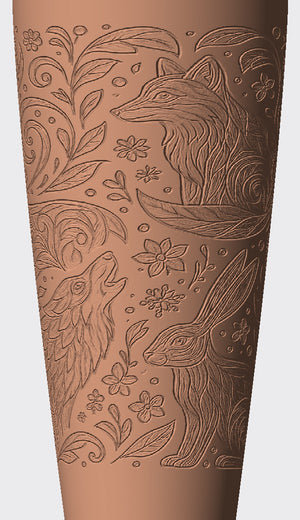 Deer, foxes and hares among flowers and swirling leaves give this cover a storybook feel.