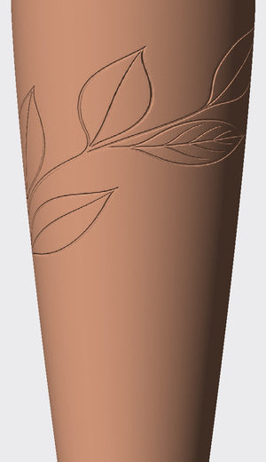 A fine-line sprig of leaves drifts across a plain cover, light and understated.