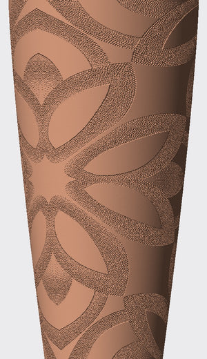 Interlocking petal loops form a crisp geometric bloom across this cover.